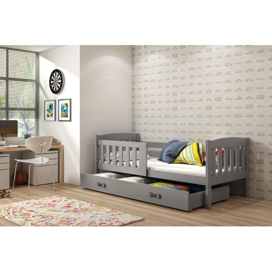 Detská posteľ EXCLUSIVE - šedá so šedým detailom