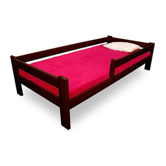 Detská posteľ so zábranou - orech