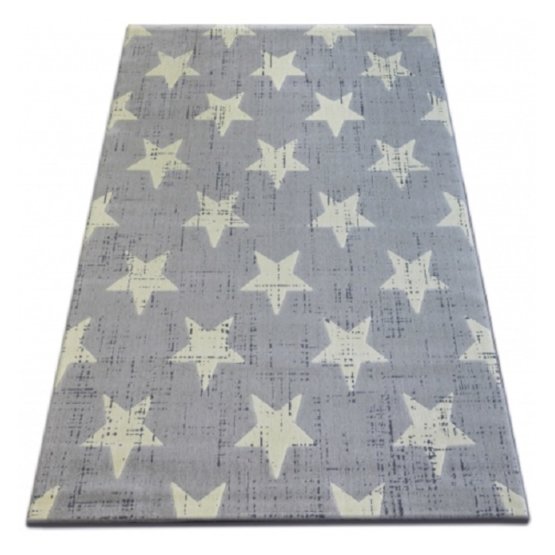 Detský koberec šedý - hviezdičky