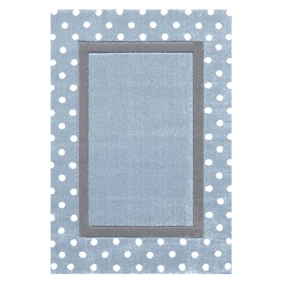 Detský koberec Bodky strieborno-modro-šedý