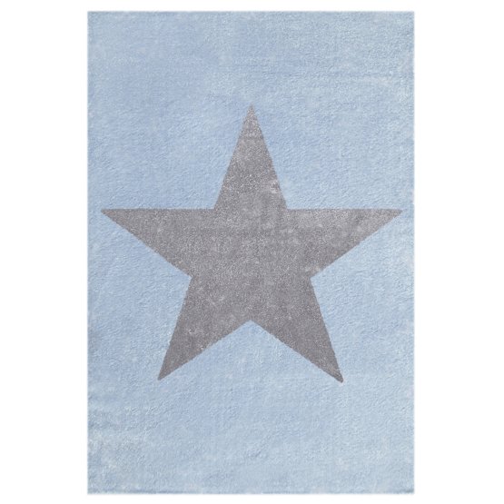 Detský koberec STAR modro-strieborno-sivý