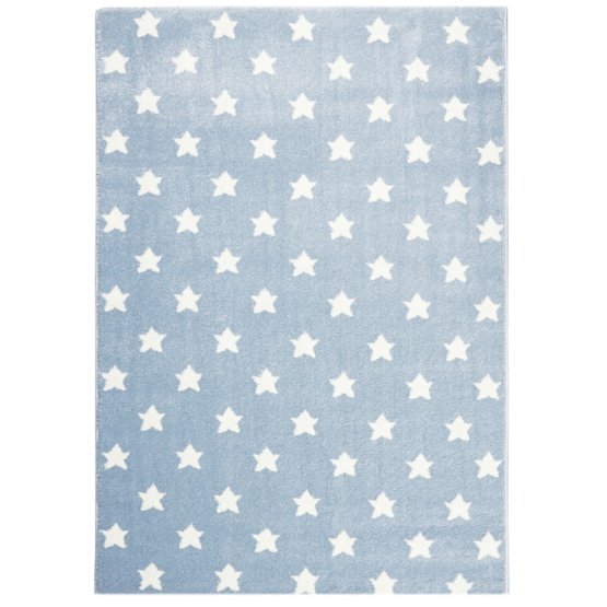 Detský koberec LITTLE STARS - modrý/biely