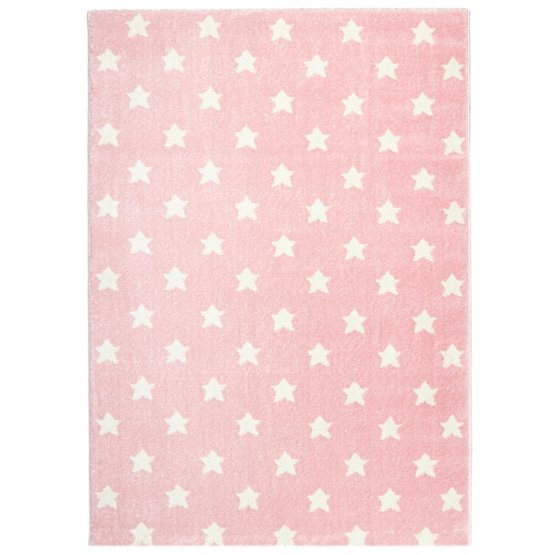 Detský koberec LITTLE STARS ružovo-biely