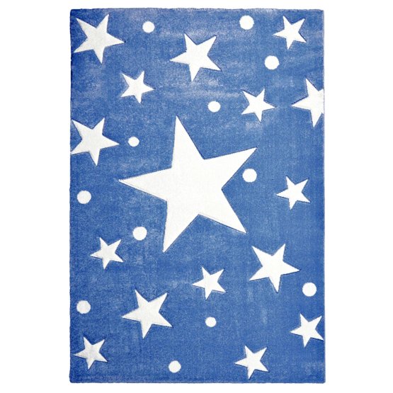 Detský koberec STARS tmavomodro-biely