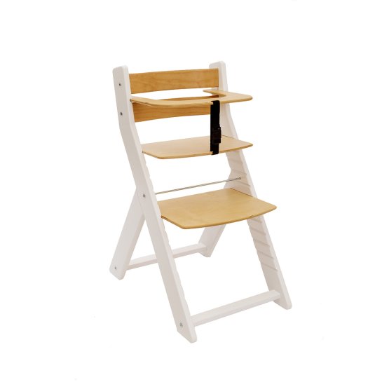 Detská rastúca stolička UNIZE - biela / natur