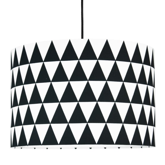 Textilná závesná lampa - Triangle - čierna