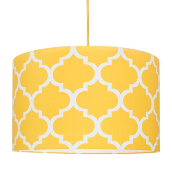 Textilná závesná lampa - Maroko - žltá