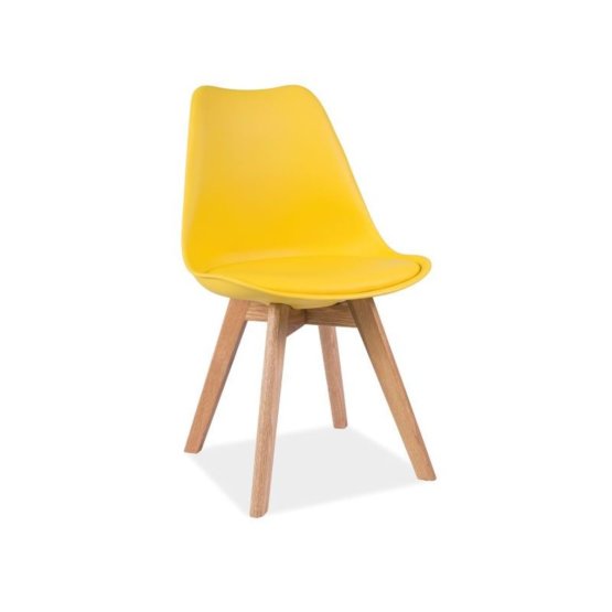 Jedálenská stolička KRIS - dub/žltá