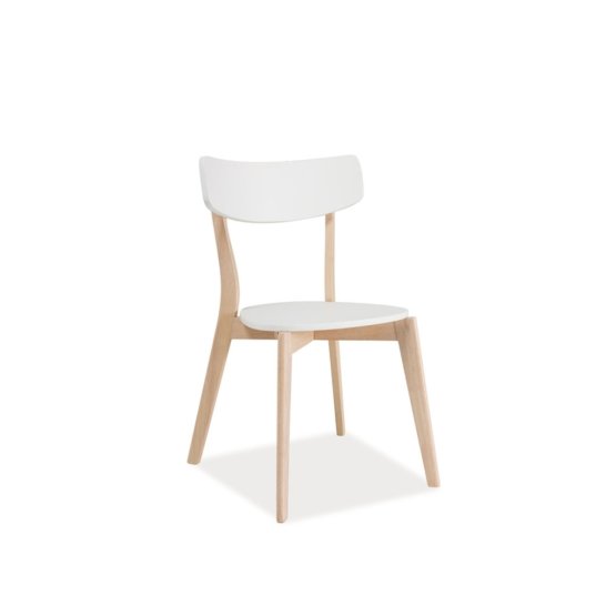 Jedálenská stolička TIBI - bielený dub/biela