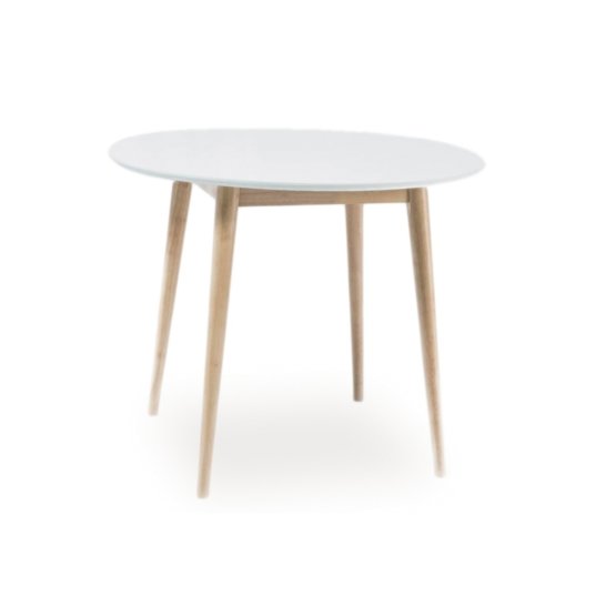 Jedálenský stôl LARSON - biela/bielený dub