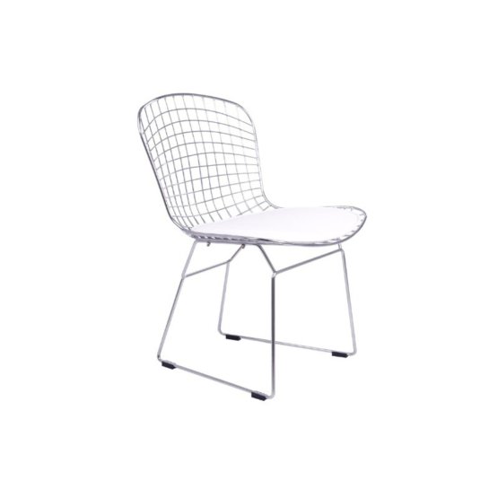 Jedálenská stolička FINO - chróm/biela