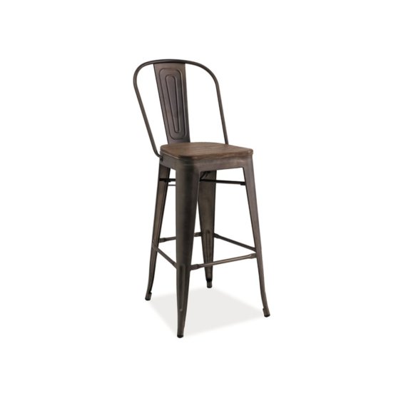 Barová stolička LOFT - orech/grafit