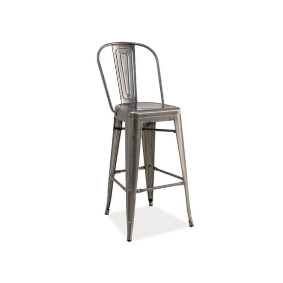 Barová stolička LOFT - brúsená oceľ