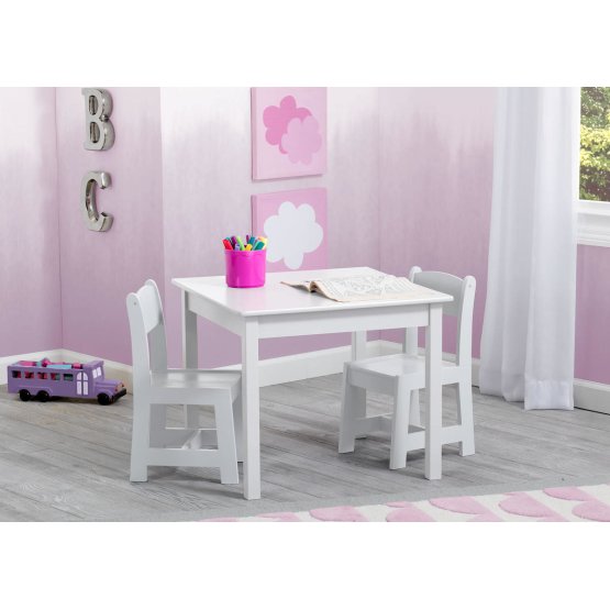 Detský stôl so stoličkami - biely