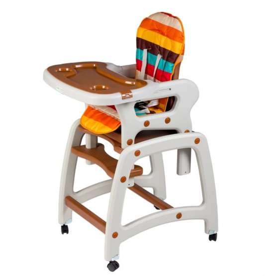 Detská jedálenská stolička 3v1 - hnedá