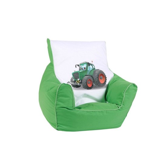 Detský sedací vak - traktor - zelený