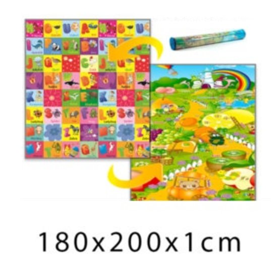 Detský penový koberec - ovocná krajina + ABC - 180x200x1 cm