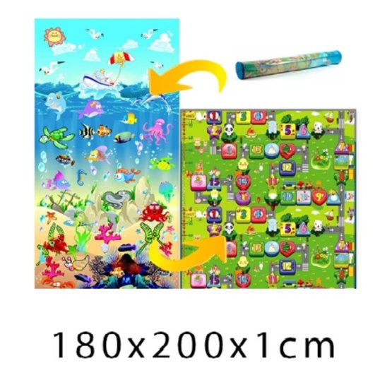 Detský penový koberec - oceán + číselná ulička - 200x180x1 cm