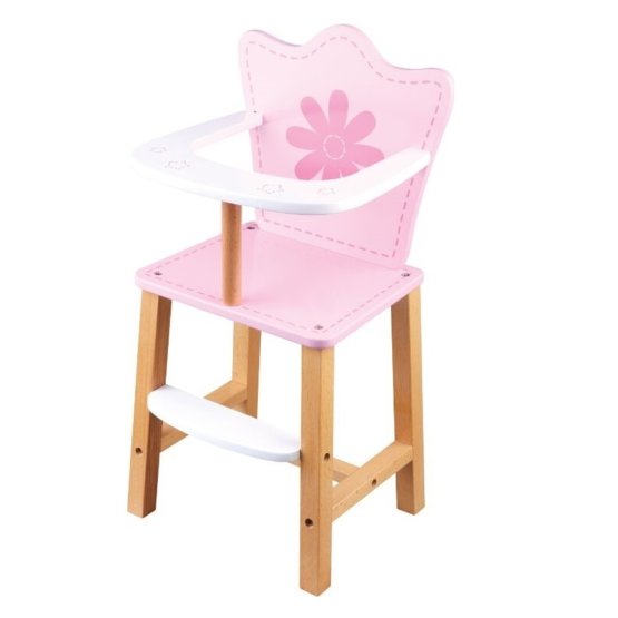 Drevená jedálenská stolička pre bábiky