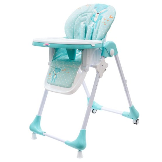 Jedálenská stolička NEW BABY Minty Fox - ekokoža a vložka pre bábätká Zelená