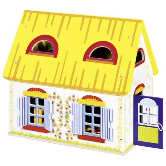Vidiecky domček pre bábiky s nábytkom
