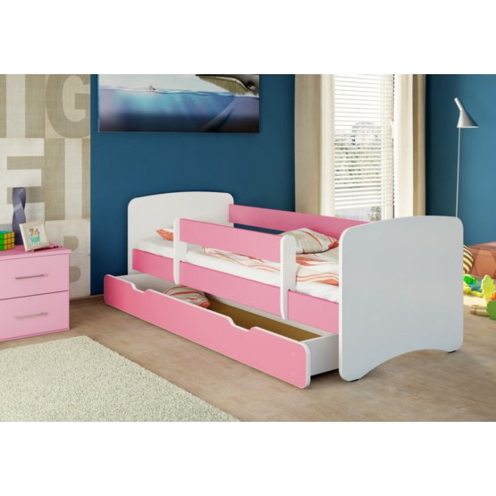 Detská posteľ so zábranou NICO - ružová