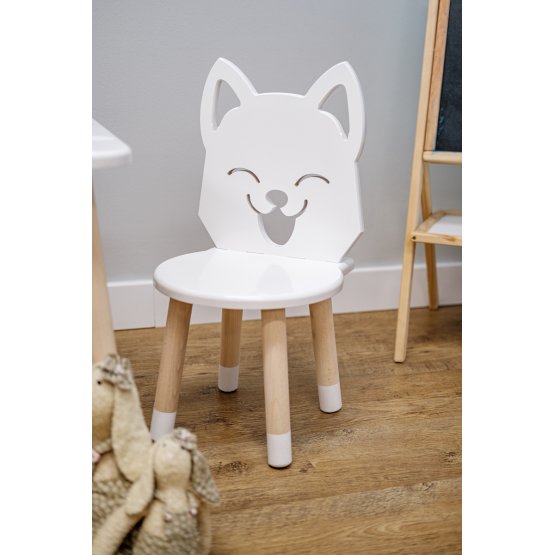 Detská stolička - Liška - biela