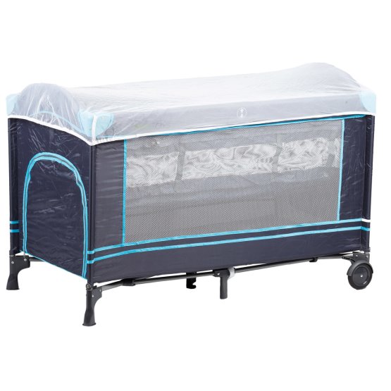 Cestovná postieľka Mosquito s matracom - tmavo modrá