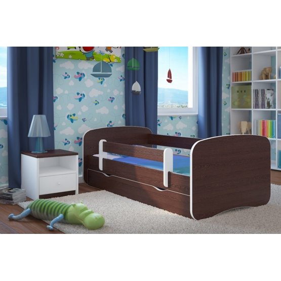 OURBABY detská posteľ so zábranou - wenge
