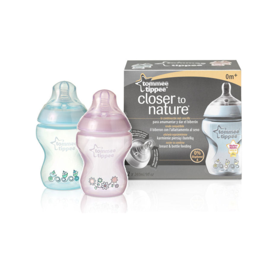 Dojčenská fľaša s obrázky C2N, 260ml, 2ks