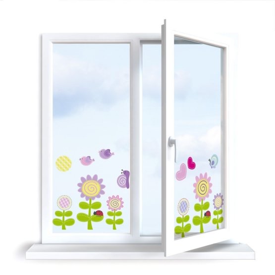 Nálepky na okno - Happy Daisies - 0,3 m2