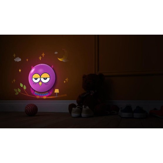 Detská nočná lampa s nálepkou - sovička