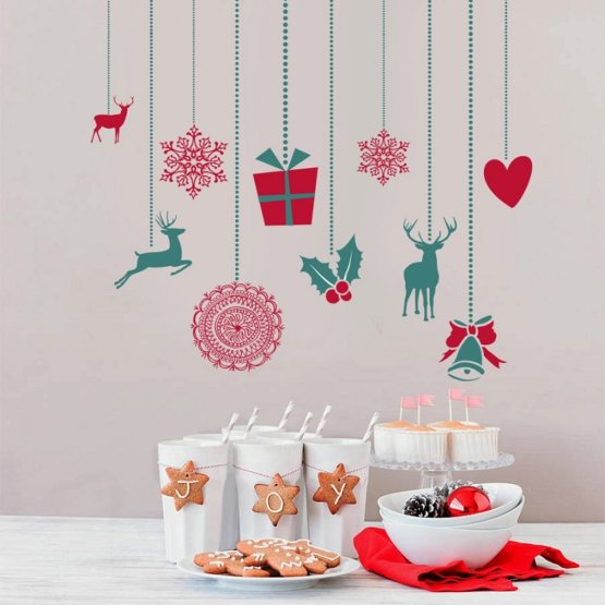 Vianočná dekorácia na stenu - vianočné ozdoby II