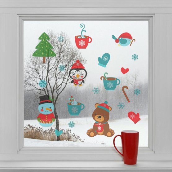 Vianočná dekorácia na okno - vianočná pohoda
