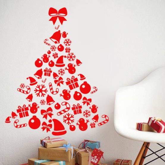 Vianočná dekorácia na stenu - vianočný stromček II