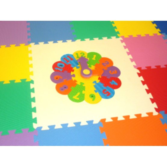 Detský koberec puzzle - hodiny