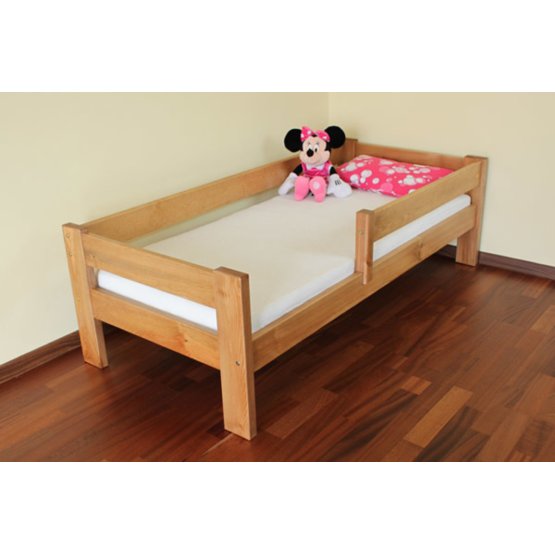 Detská posteľ so zábranou - 200x90 cm - buk