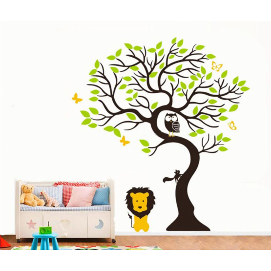 Dekorácia na stenu - strom a lev