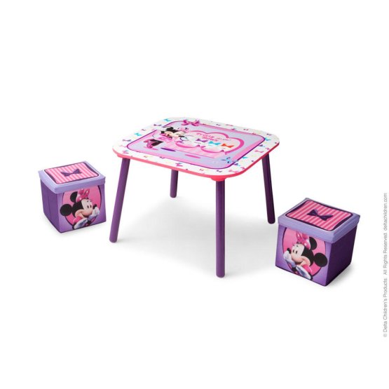 Detský stôl s taburetkami - myška Minnie