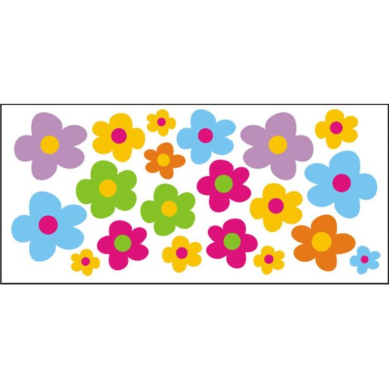 Nálepky na okno - farebné kvetinky - 0,3 m2