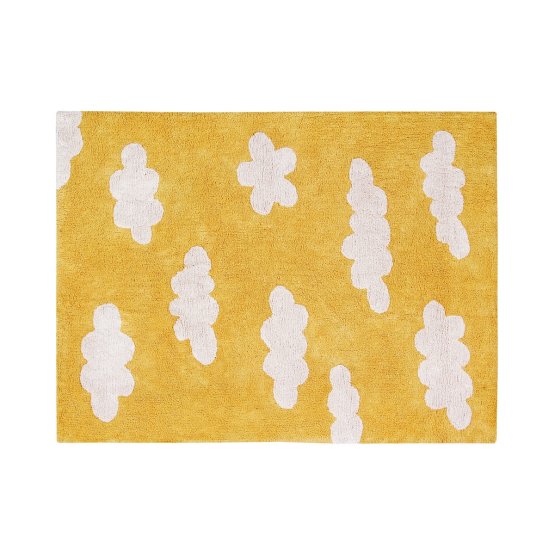 Detský bavlnený koberec - Clouds Mustard