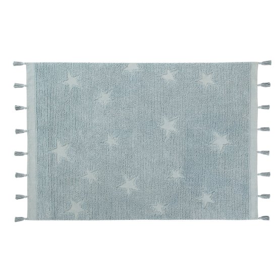 Bavlnený koberec Hippy Stars - Aqua blue