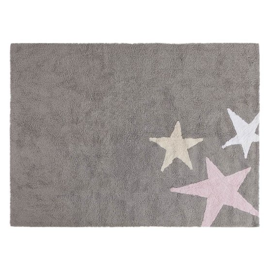 Detský koberec s hviezdami Stars Grey - Pink