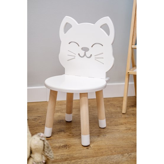 Detská stolička - Mačička - biela