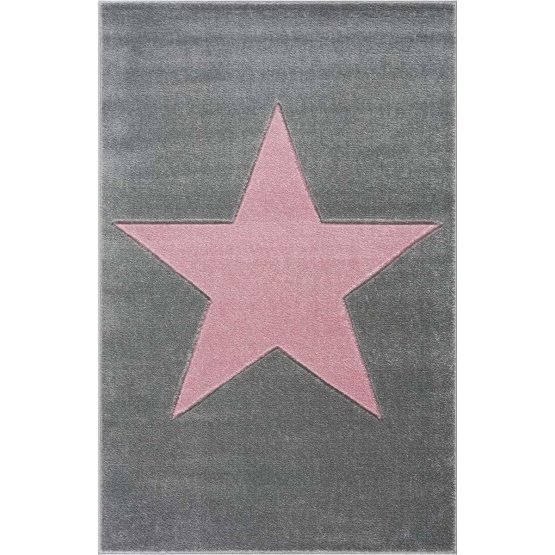 Detský koberec STAR strieborno-šedo-ružový