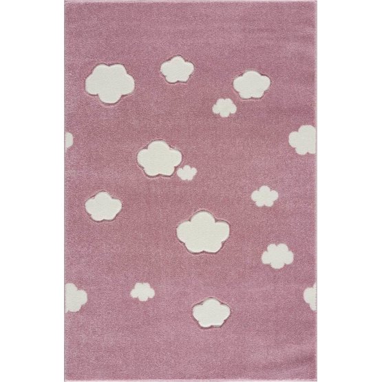 Detský koberec Sky Cloud - šedo-ružový