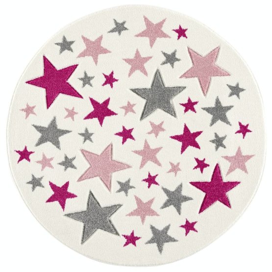 Detský koberec Stella Round - krémovo-ružový