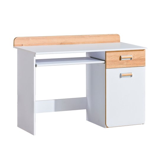 Písací stôl L10 - biely / dub nash