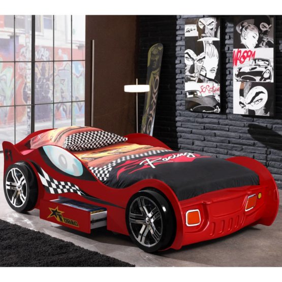 Detská posteľ auto Turbo Racing - červená