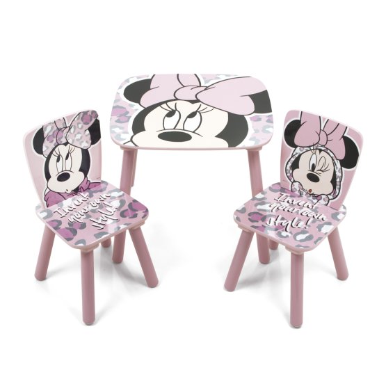 Detský stôl s stoličkami Minnie Mouse - ružový
